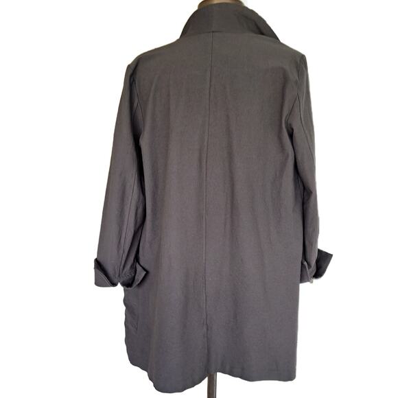 EILEEN FISHER Rye Kimono Jacket Size Small Stretch Crepe Gray-Brown - Picture 4 of 9